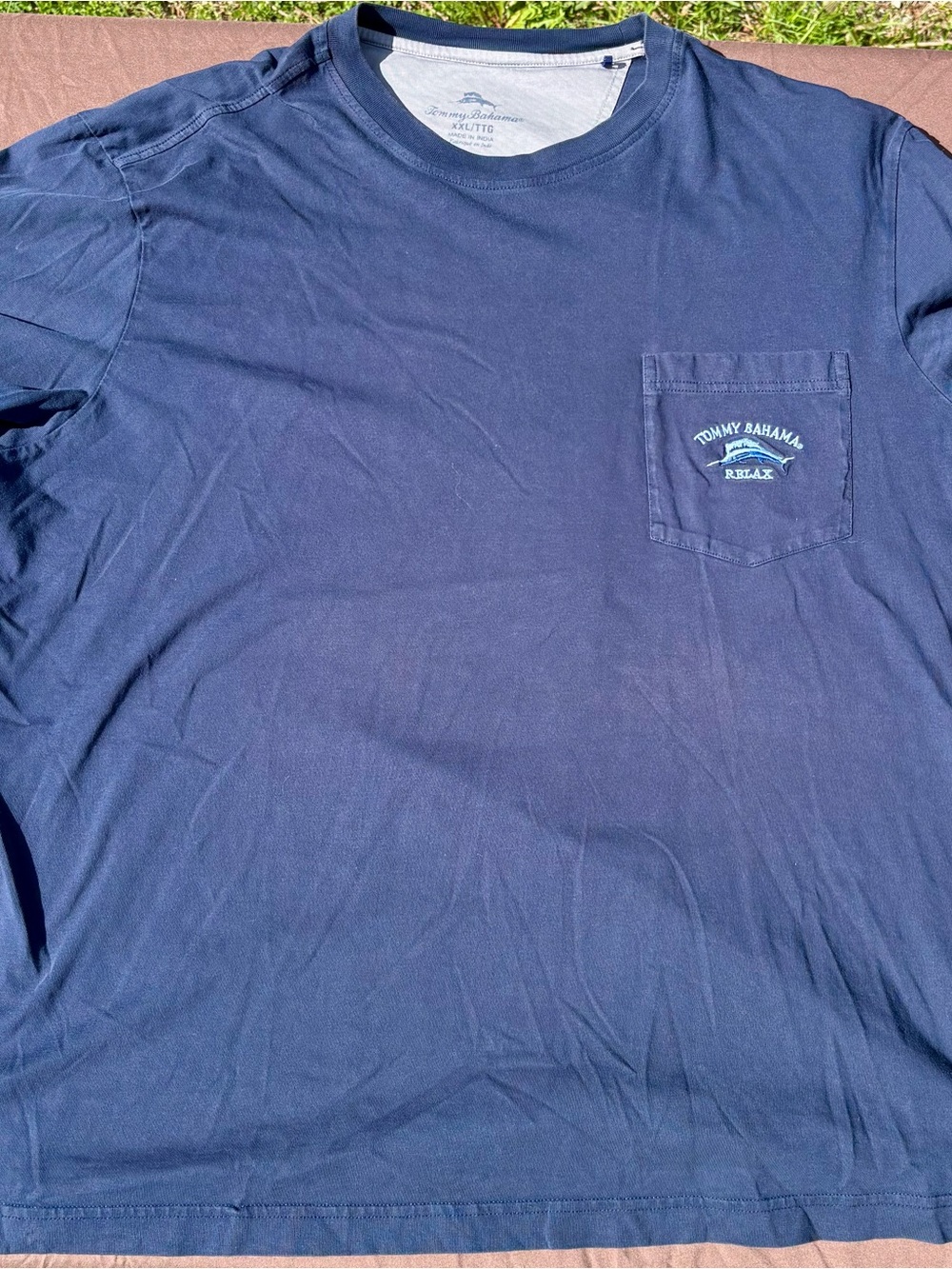 Tommy Bahama Navy Short-Sleeve Pocket Tee